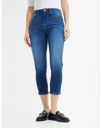 Blugi skinny 3/4, Albastru petrol