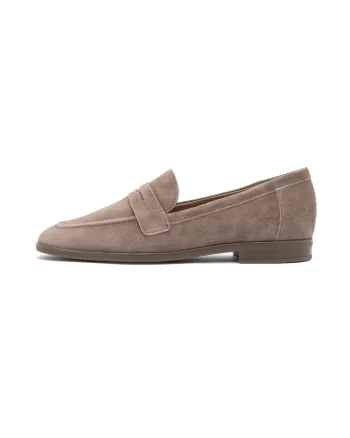 Pantofi loafer uni de piele intoarsa, Maro deschis