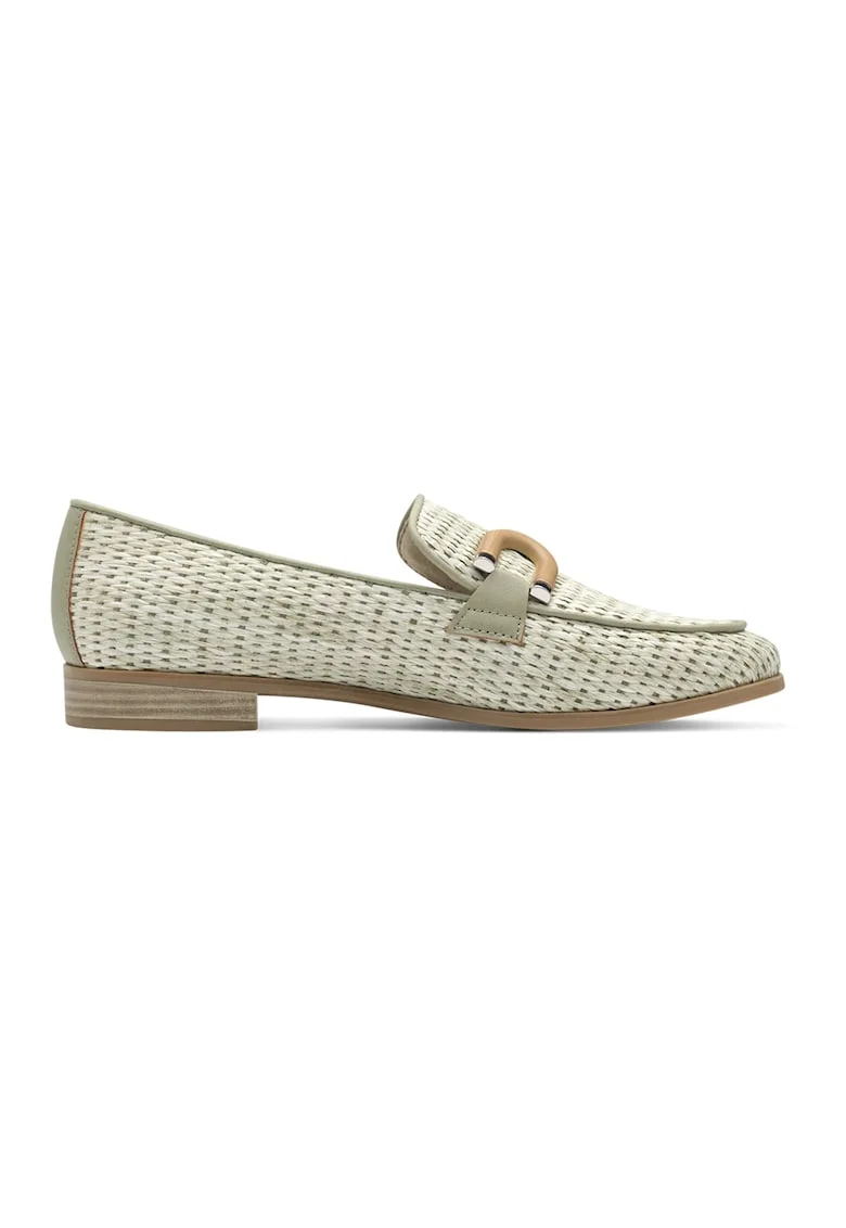 Pantofi loafer cu aspect tesut, Galben murdar/Maro camel