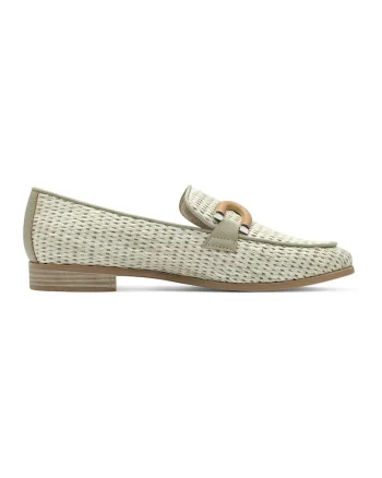 Pantofi loafer cu aspect tesut, Galben murdar/Maro camel