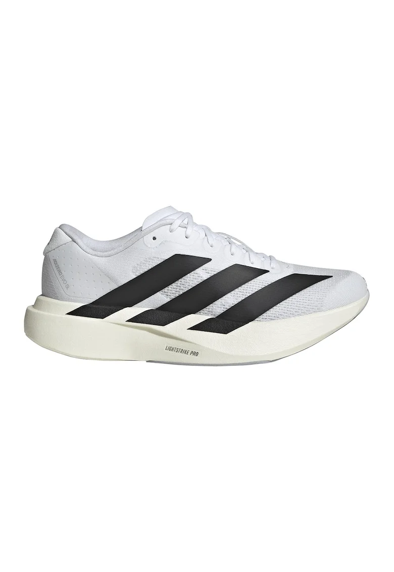 Pantofi Adizero EVO din material textil cu logo metalizat, pentru alergare, Alb/Negru