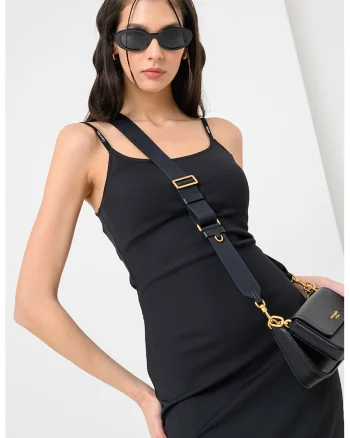 Rochie midi cambrata, fara maneci