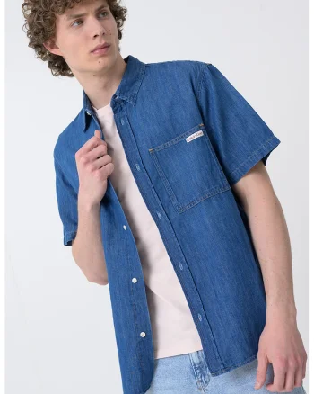 Camasa din denim cu maneci scurte