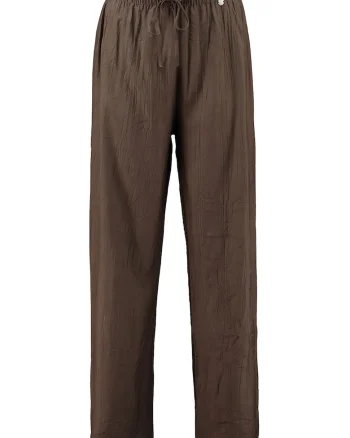 Pantaloni relaxed-fit cu talie ajustabila, Maro inchis