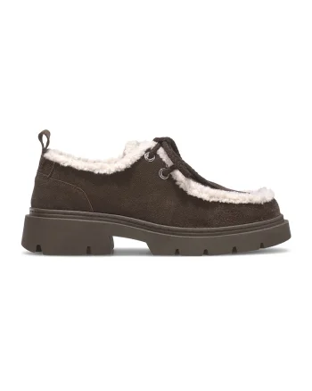 Pantofi loafer cu captuseala de lana, Maro inchis