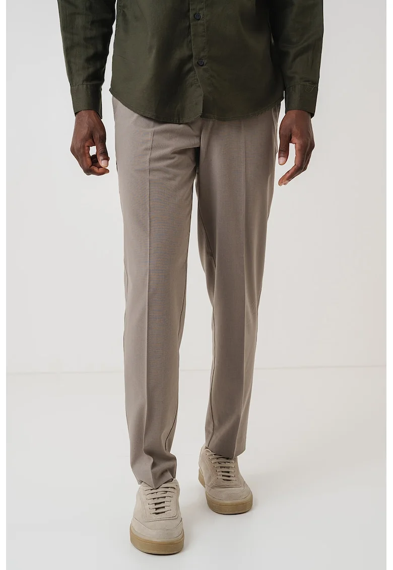 Pantaloni eleganti cu pensa, Maro inchis