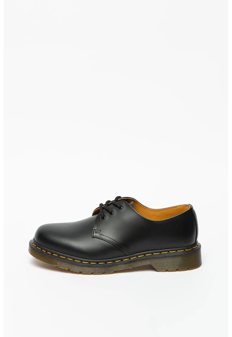 Pantofi unisex Derby de piele, Negru, Negru
