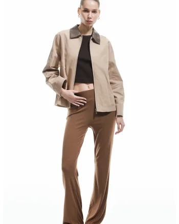 Pantaloni lungi relaxed fit, Maro inchis