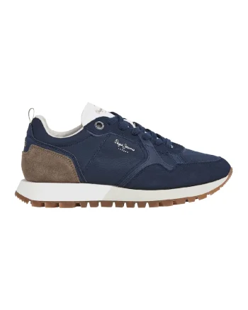 Pantofi sport cu talpa wedge si garnituri din piele intoarsa, Maro inchis/Bleumarin