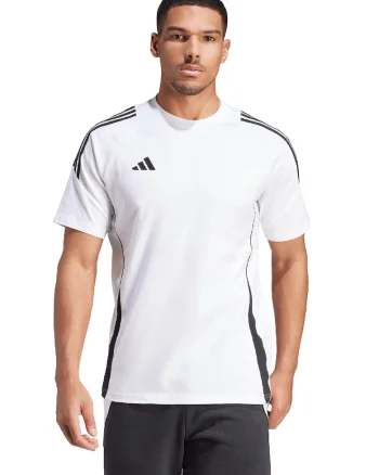 Tricou din bumbac pentru fotbal Tiro24, Negru/Alb optic