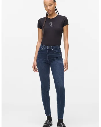 Blugi slim-fit din bumbac organic, Albastru petrol