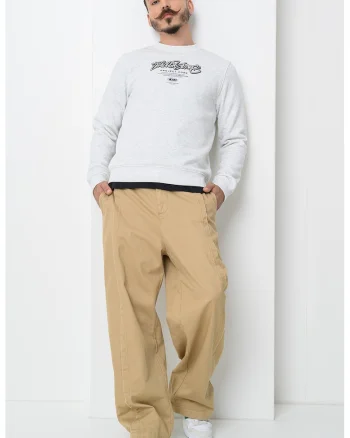 Bluza de trening din amestec de bumbac cu imprimeu logo, Alb