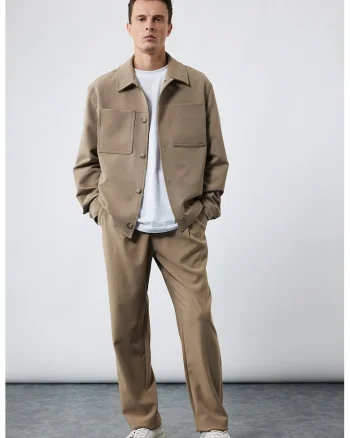 Pantaloni drepti uni, Maro camel