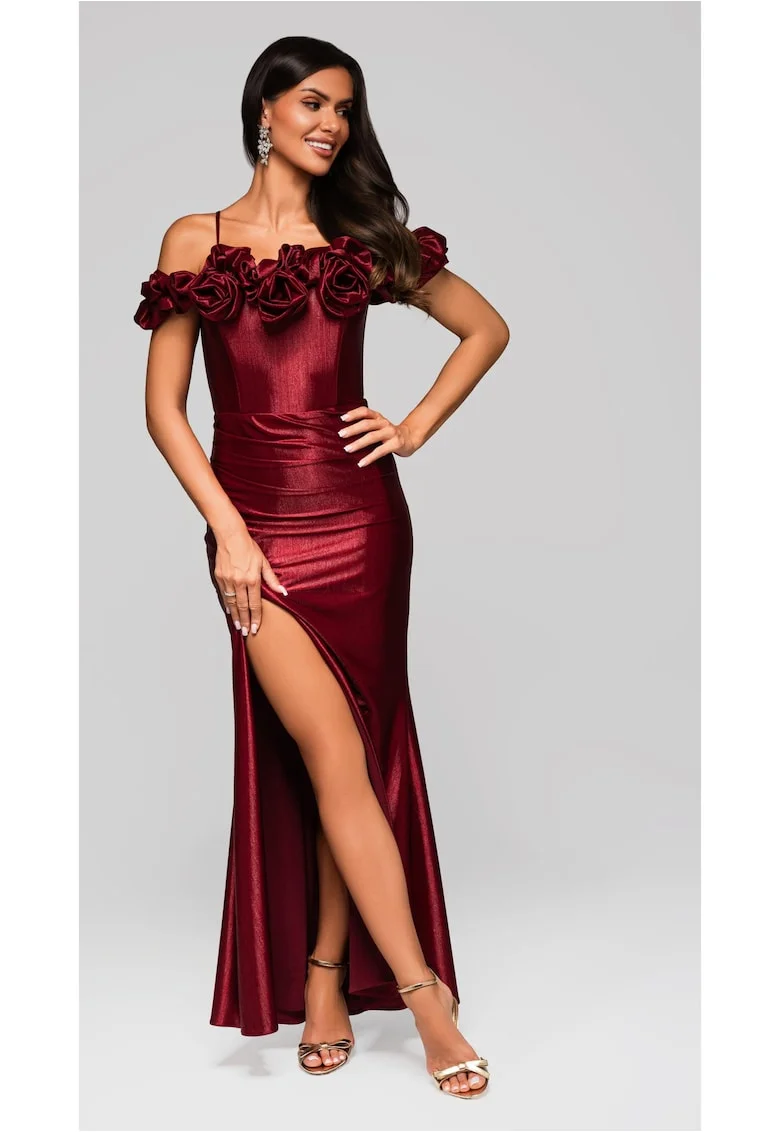 Rochie de seara Maxi  LA-OM-DLR213, Visiniu
