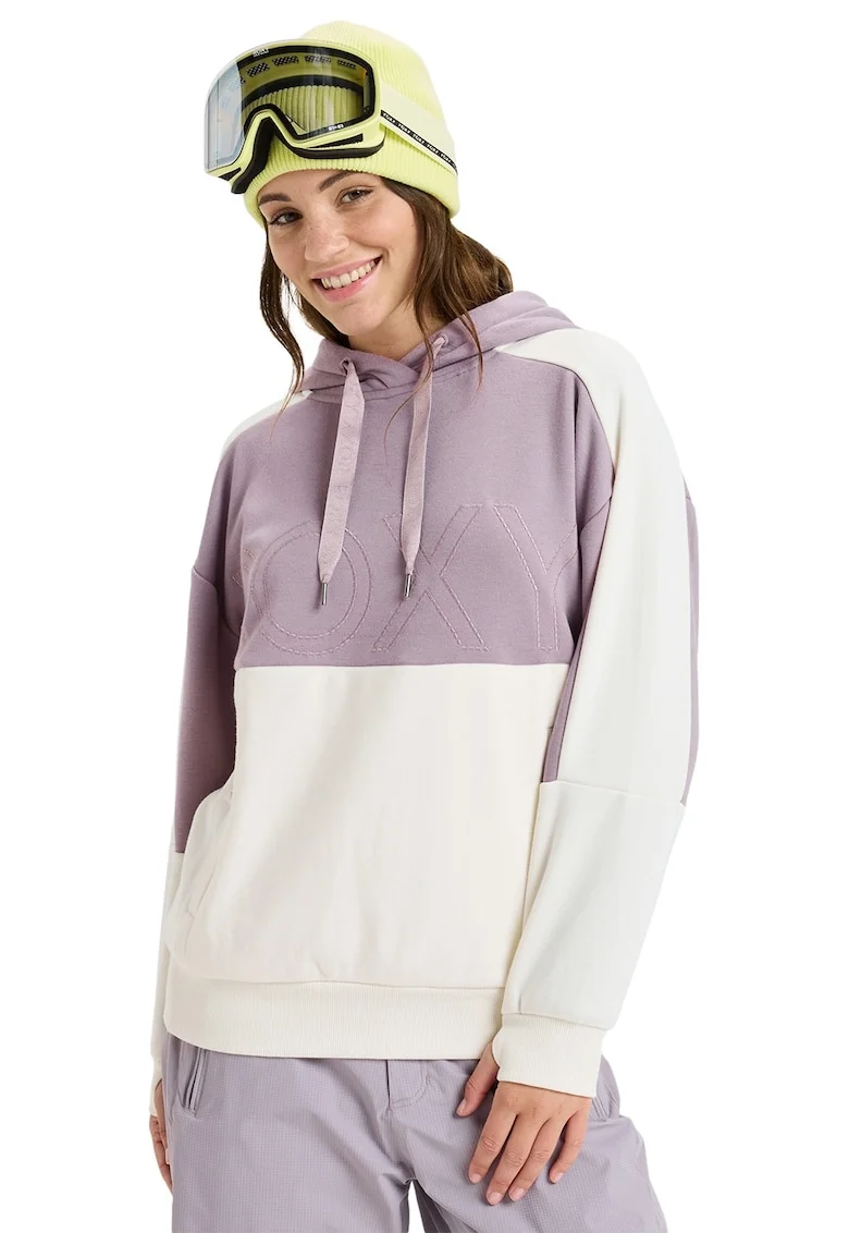 Hanorac cu slituri pentru degetele mari pentru ski Liberty, Alb/Lila pal