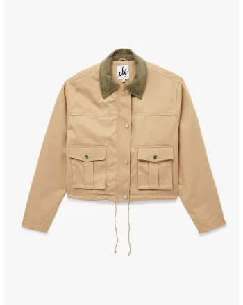 Jacheta regular-fit cu guler clasic, Maro camel