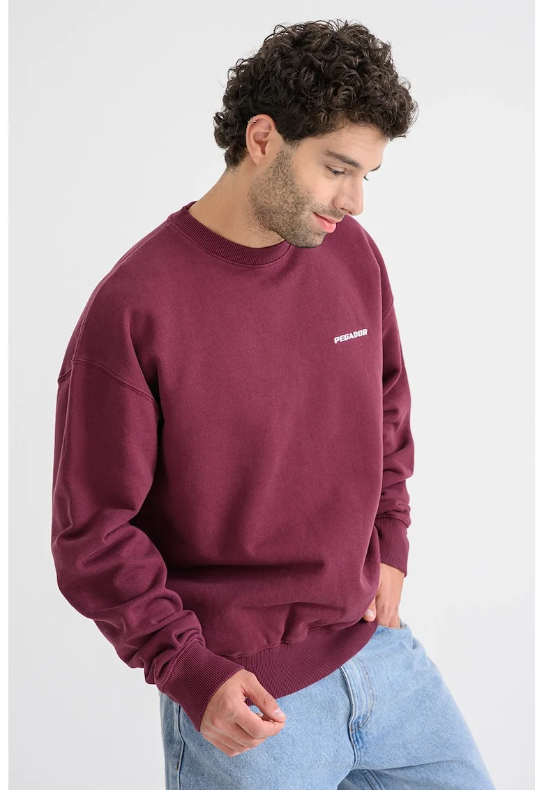 Bluza de trening cu maneci cazute si croiala lejera, Rosu