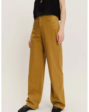 Pantaloni din amestec de modal cu croiala ampla, Maro deschis