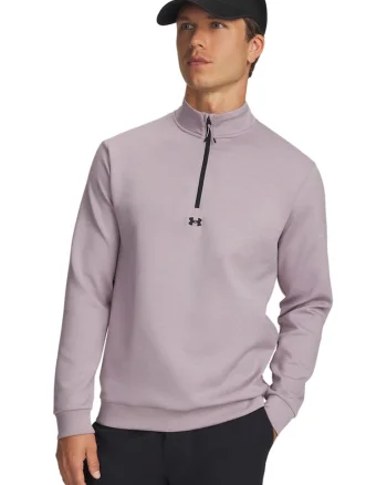 Bluza de trening cu fermoar si model uni, Lila pal