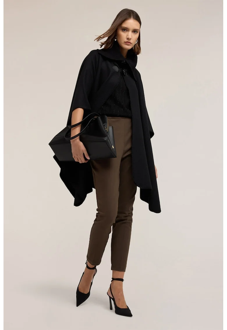 Pantaloni crop conici, Maro inchis