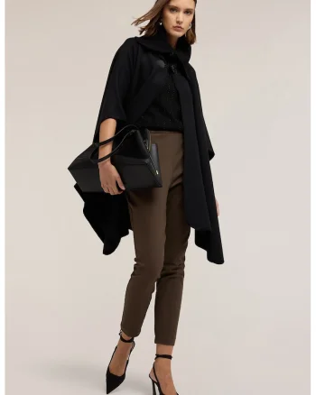 Pantaloni crop conici, Maro inchis