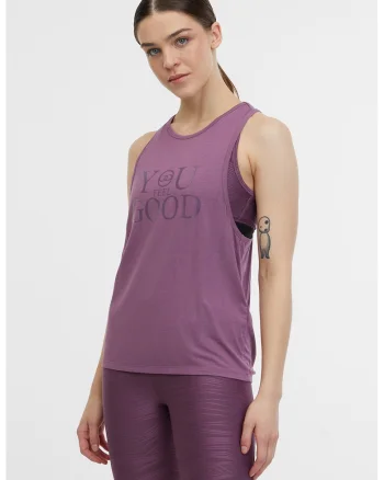 Top cu decupaj pe partea din spate pentru fitness, Mov inchis