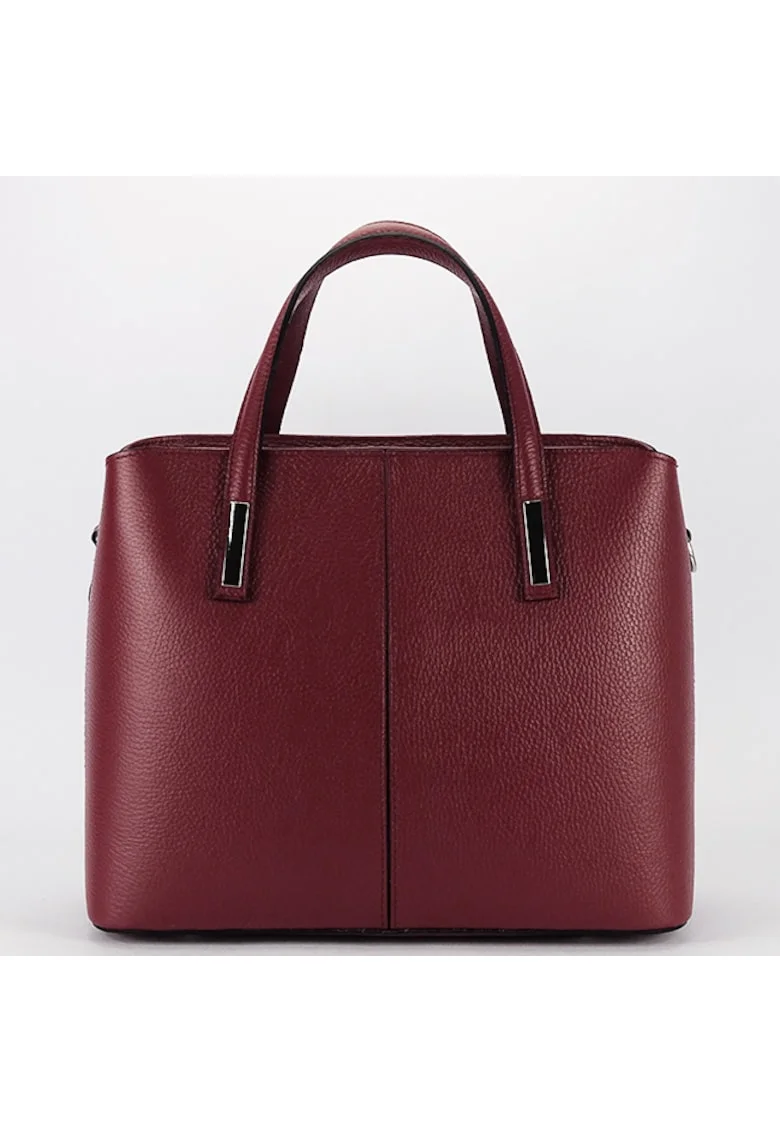 Geanta mare bordeaux din piele naturala 8922 M6 18901, Visiniu