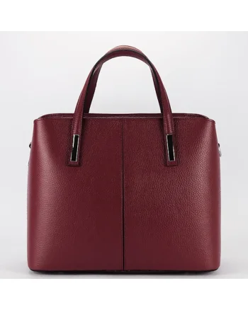 Geanta mare bordeaux din piele naturala 8922 M6 18901, Visiniu