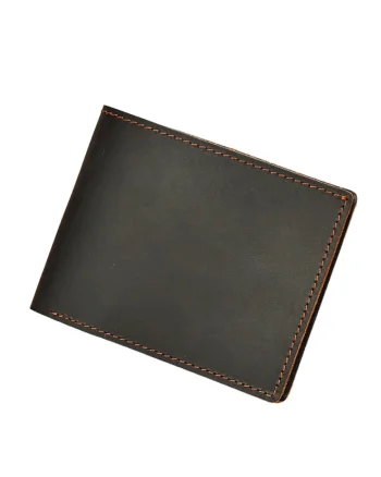 Portofel compact piele naturala crazy horse Clas B Busy Lady & Gentleman dark coffee
