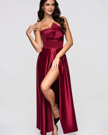 Rochie de seara maxi  LA-OM-DLR175, Visiniu