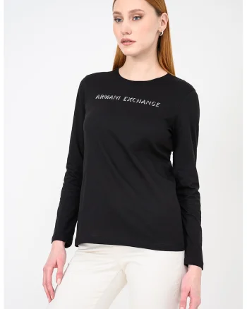 Bluza slim fit cu imprimeu logo, Negru/Argintiu