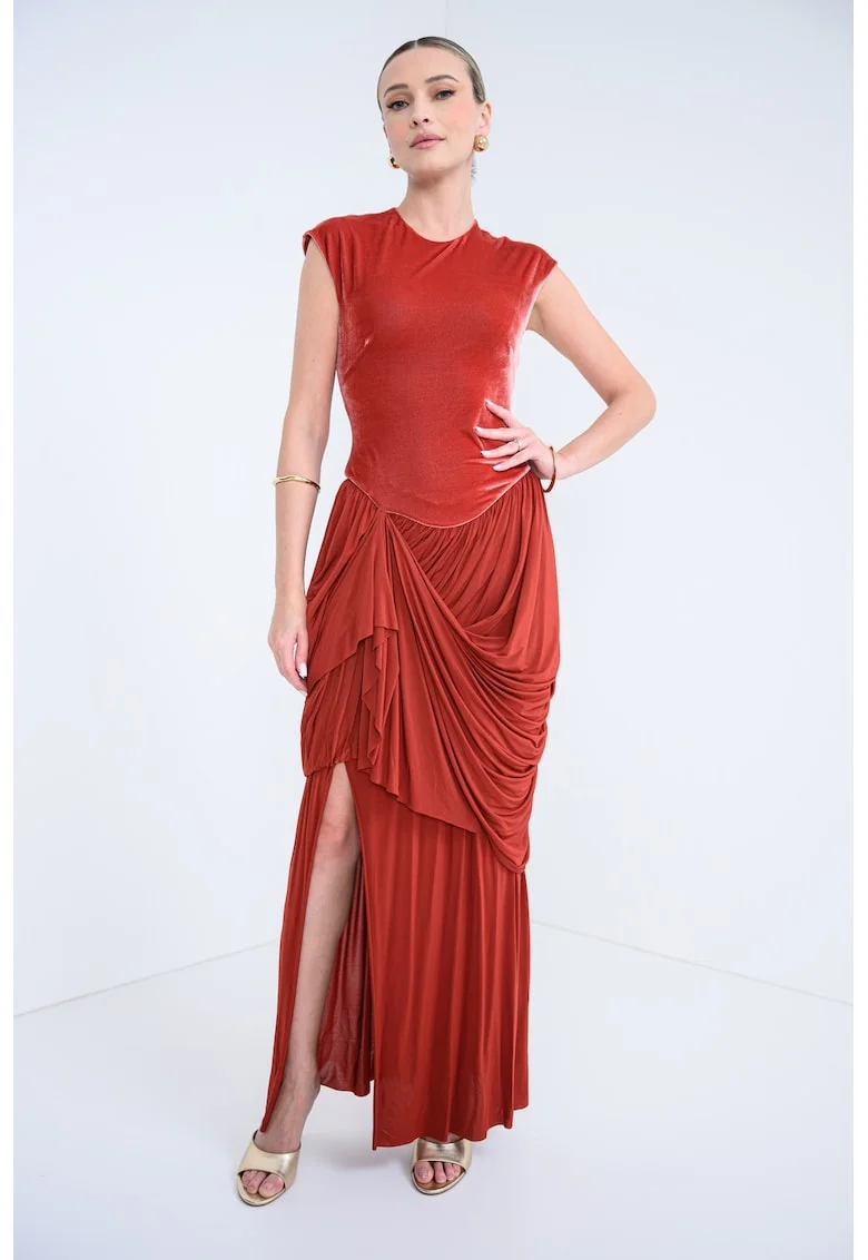 Rochie drapata Memento, Caramiziu