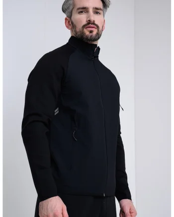 Bluza de trening din amestec de modal cu fermoar Urban Tech, Negru