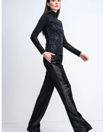 Bluza slim-fit cu paiete Drisila, Negru