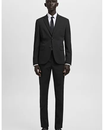 Pantaloni slim fit cu pliuri, Negru