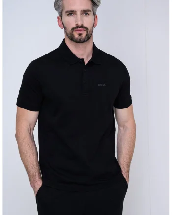 Tricou regular-fit cu logo discret, Negru