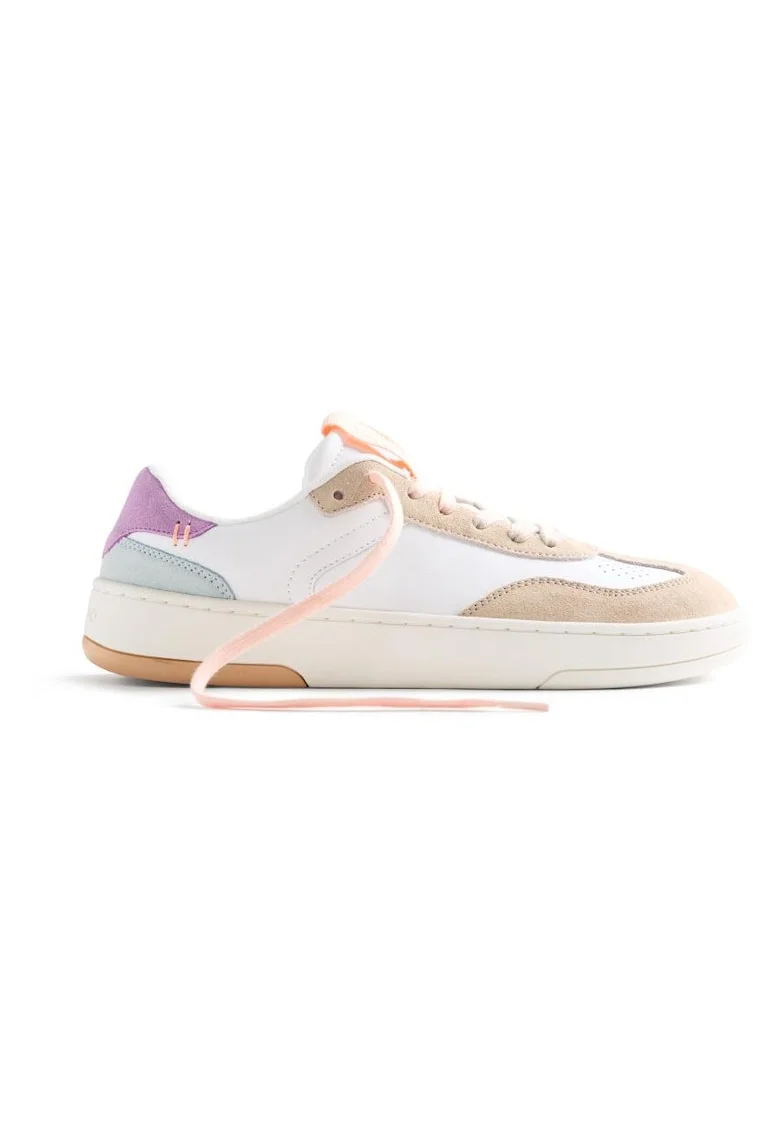 Pantofi sport din piele cu insertii din piele intoarsa, Multicolor