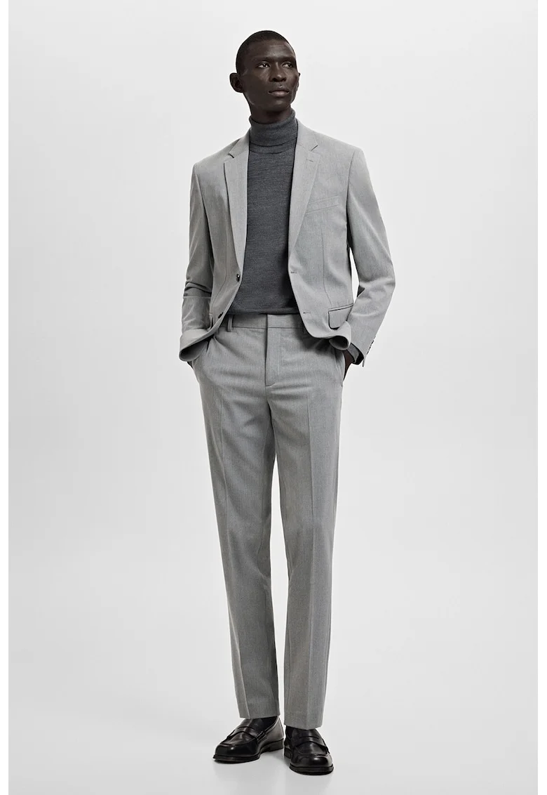 Sacou super slim-fit cu buzunare cu clapa, Gri