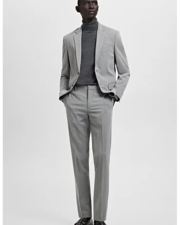 Sacou super slim-fit cu buzunare cu clapa, Gri