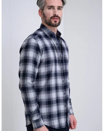Camasa cu guler Oxford Rickert, Gri deschis/Albastru/Bleumarin