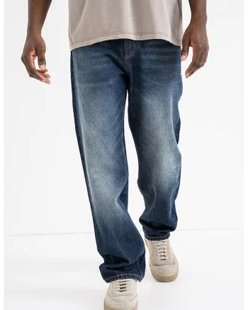 Blugi relaxed-fit cu croiala dreapta, Albastru inchis