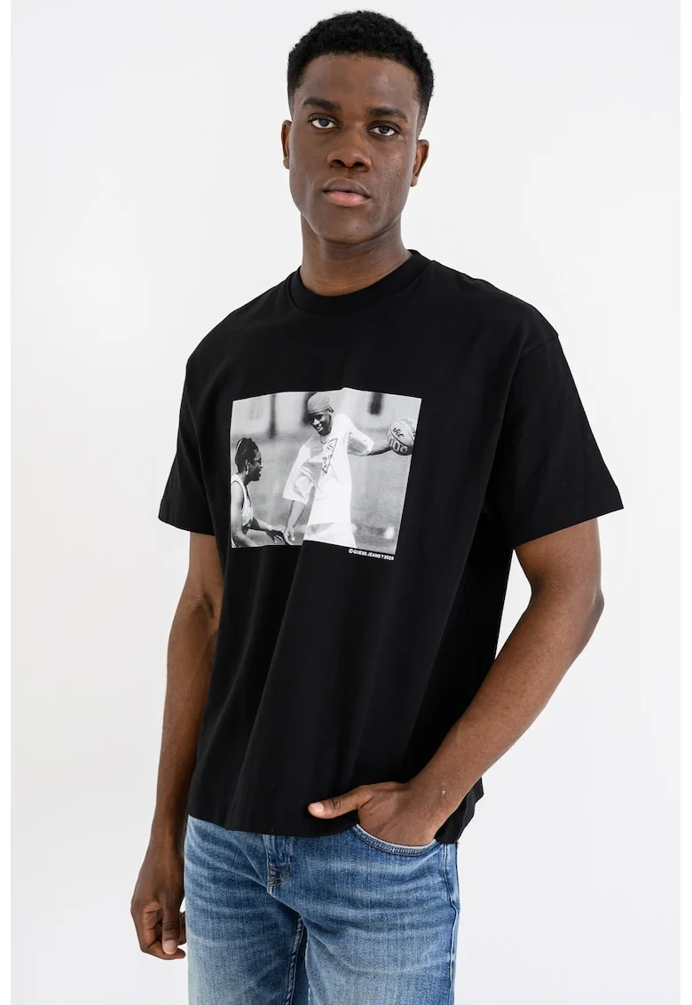 Tricou de bumbac cu imprimeu foto Allen Ivenrson, Negru/Gri