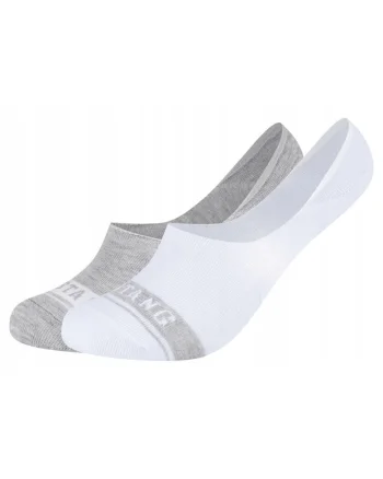 Sosete Barbati,  MU34009 – 1001, 2 Perechi, Regular Fit, Design Simplu Cu Logo, Scurti, Confortabile Si Respirabile, Bumbac, Alb/Gri, Alb | Gri