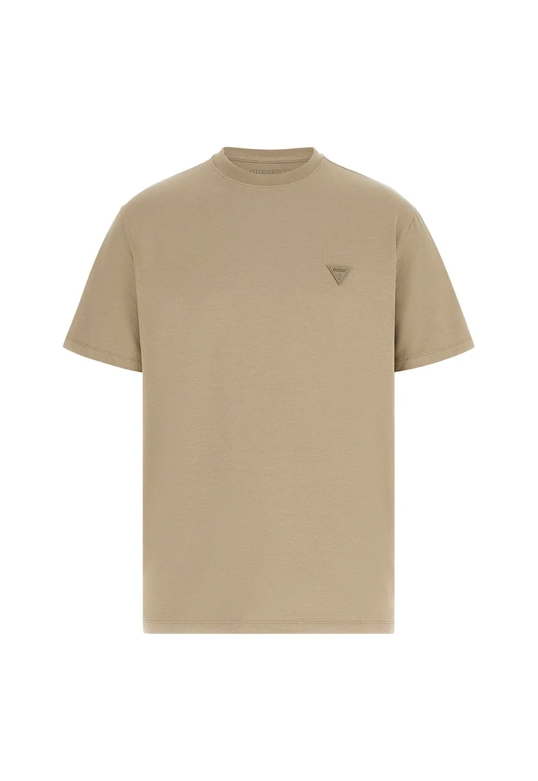 Tricou din amestec de modal si bumbac, Maro deschis