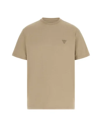 Tricou din amestec de modal si bumbac, Maro deschis