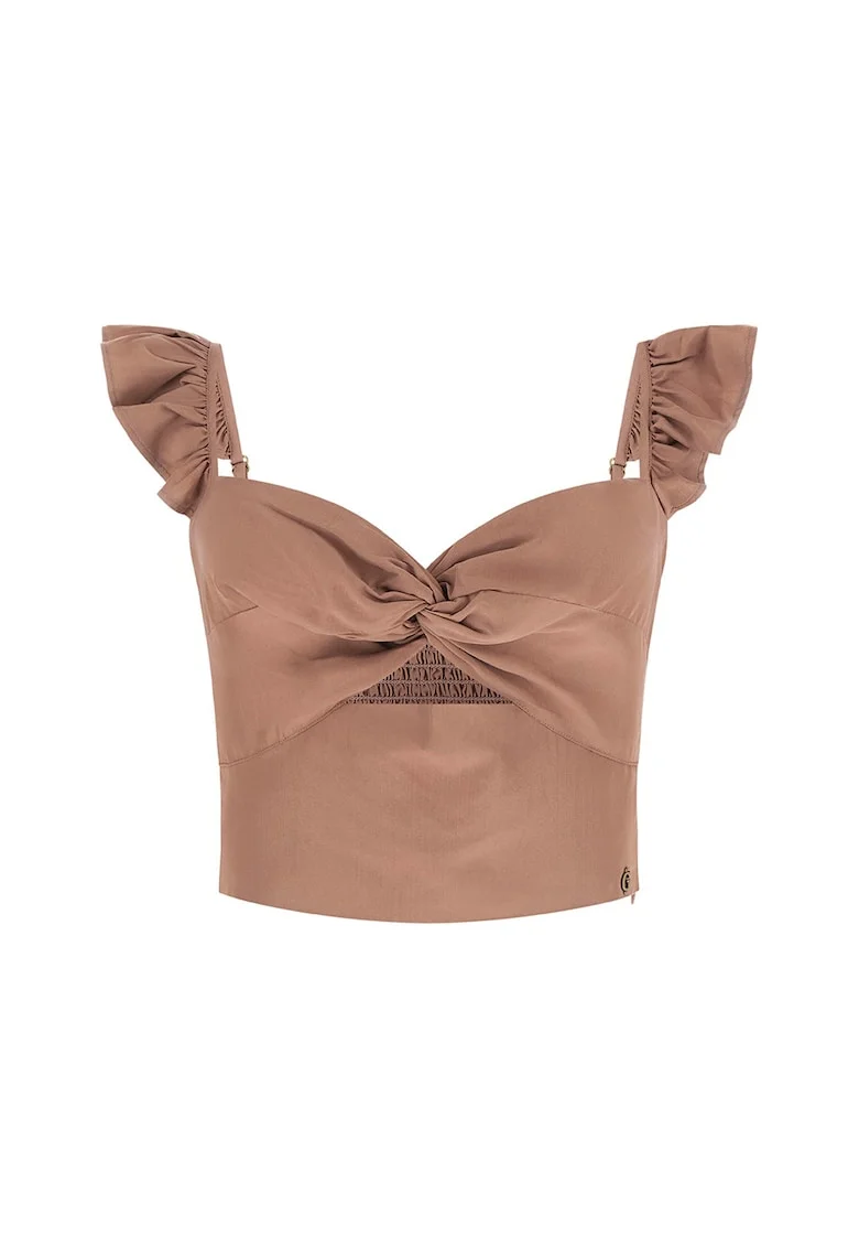 Bluza din amestec de modal cu insertie elastica pe partea din spate, Maro deschis