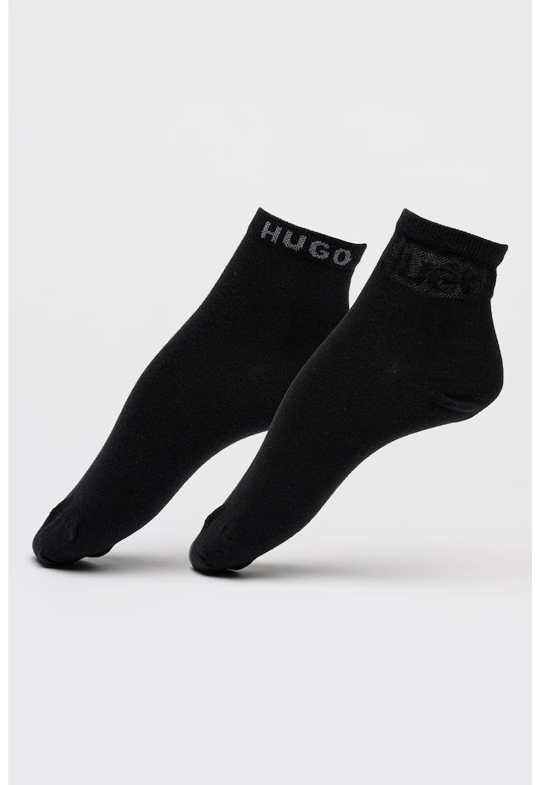 Set de sosete pana la glezna din amestec de bumbac - 2 perechi, Negru