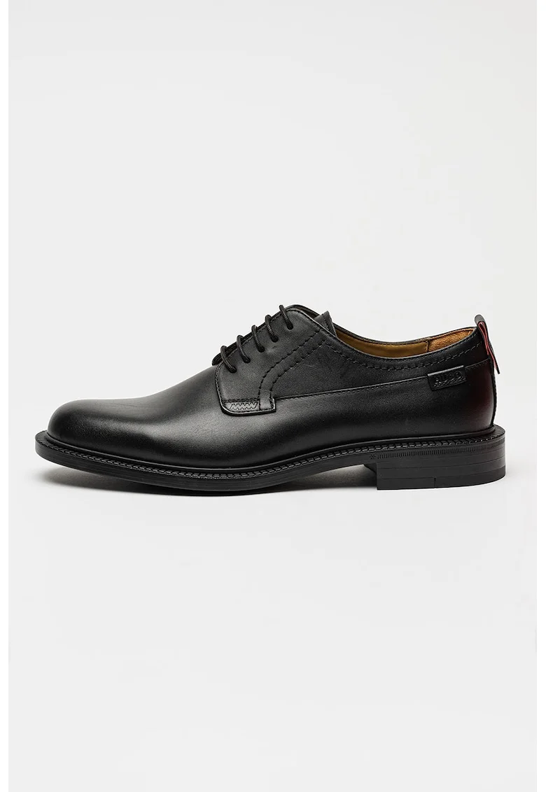 Pantofi din piele cu detaliu logo Lysander, Negru