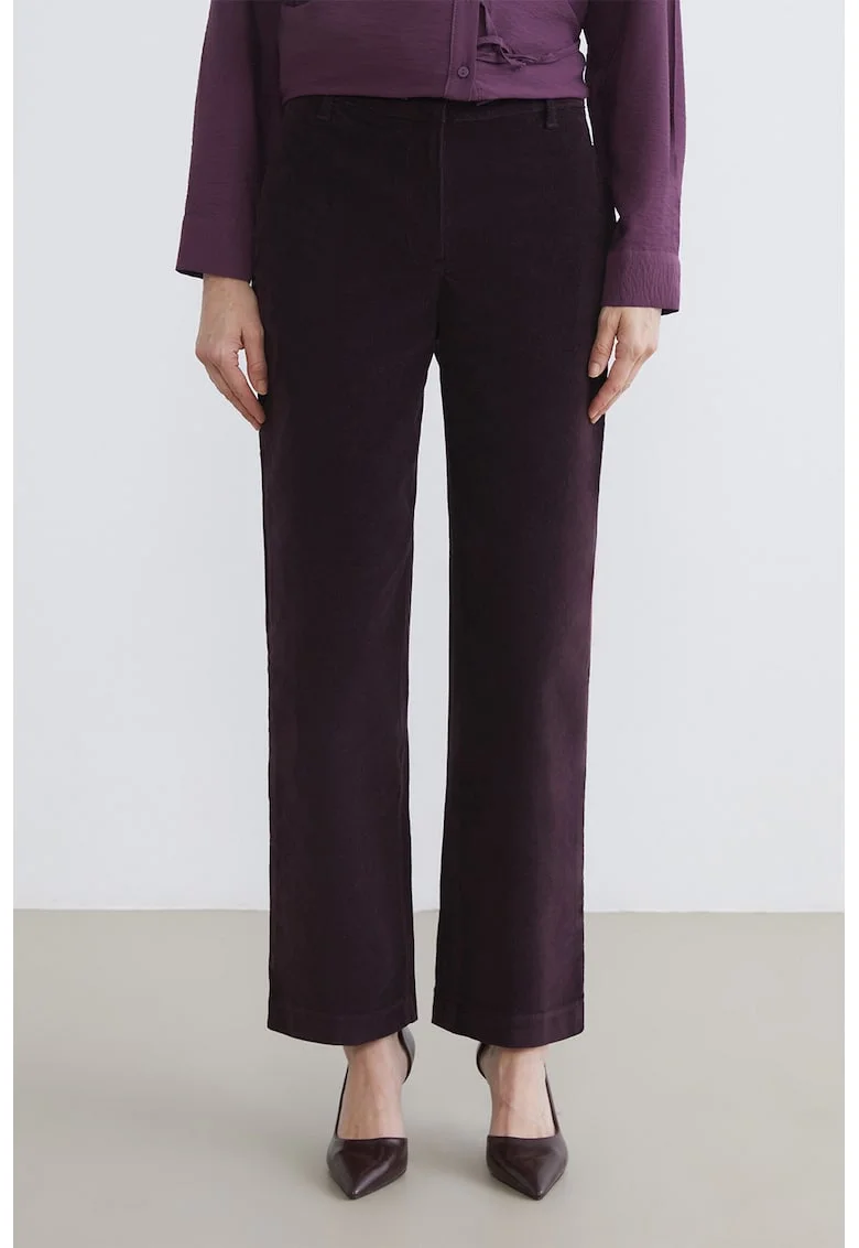 Pantaloni drepti din reiat, Negru