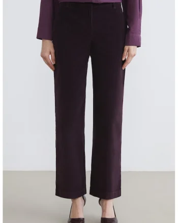 Pantaloni drepti din reiat, Negru